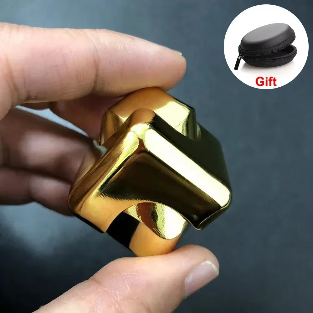 Metal Cube Rotating Fingertip Gyroscope Fidget anti Stress Toys Adult Office Home Travel Portable Spinner Toys Christmas Gifts