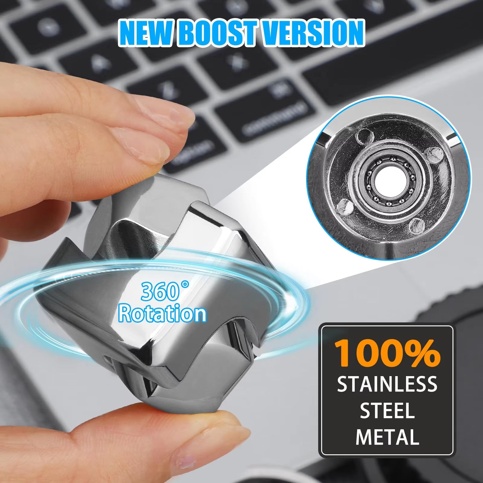 Metal Cube Rotating Fingertip Gyroscope Fidget anti Stress Toys Adult Office Home Travel Portable Spinner Toys Christmas Gifts